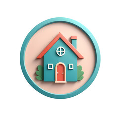 Fototapeta premium 3D Home Icon PNG