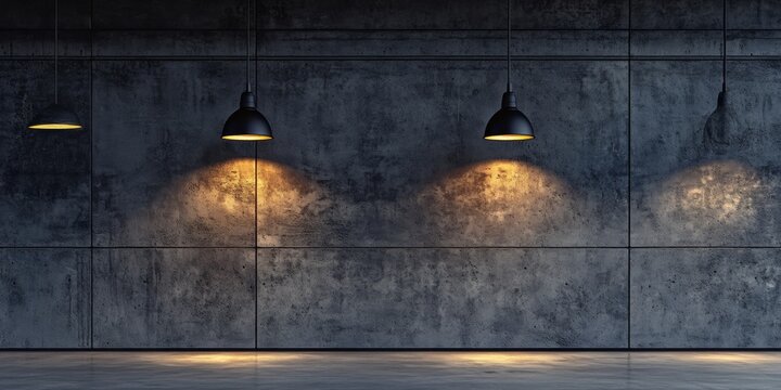 A wall of hanging lights creating an industrial and modern ambiance.