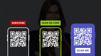 Sliding QR Code On The Phone Graphic