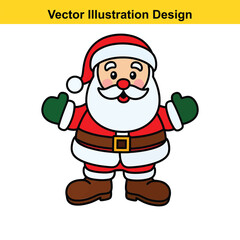Fototapeta premium Cartoon santa claus vector illustration design for christmas