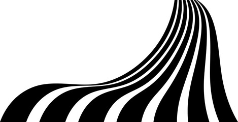 Perspective line stripes with 3D dimensional effect pattern artwork decorative design background.	
