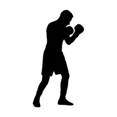 Boxing sport silhouette. Vector image