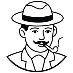 private gentlemen club gentleman in retro hat  vector