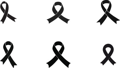 Black Awareness Ribbon for Mourning and Remembrance or Ribbon vector