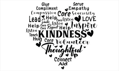 Kindness Love Word art T-Shirt Design