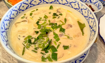 Steamed custard like egg in Thai Chinese style for meal in Thailand