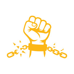 Fist Breaking Chains Freedom & Strength Symbol