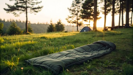 Camping Gear on Green Grass