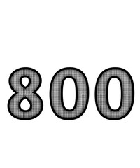 Black and white color numbers 800