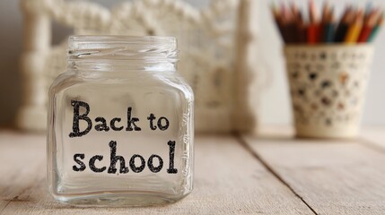 White background design showing "Back to school" in balanced font style, focusing on clarity and visual appeal.