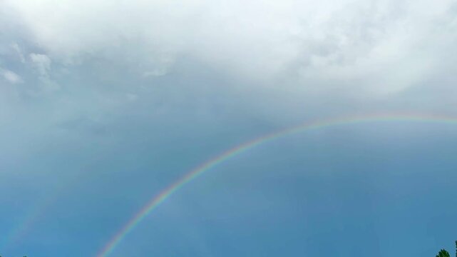 a rainbow in the sky after the rain