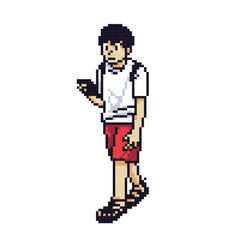 人のピクセルアート