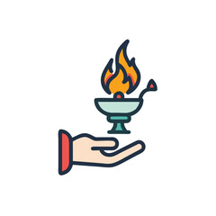 vector illustration of a burning gas stove