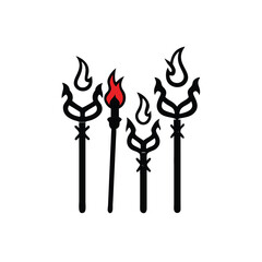 vector illustration of a set of fire icons