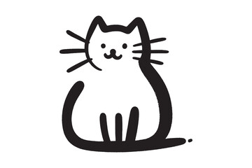 Cat cartoon thick line minimalist vector illustration