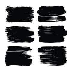 Set Grunge Brush Stroke Texture – Hand Drawn Ink Elements