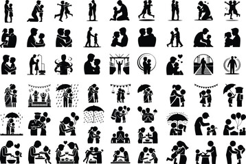 Parent Hugging Child Silhouette – Love & Family Bond Vector Set Mother or Father Hugging Kid Silhouette – Emotional Family Moment Design
