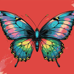 comic book style vector butterfly illustration