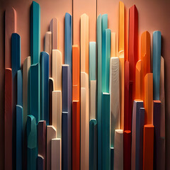 Obraz premium Abstract Colorful Geometric Background with Vertical Shapes