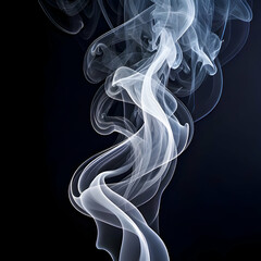 Abstract Swirling Smoke Texture in Dark Blue Background