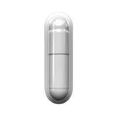 White Capsule Isolated On Transparent Background PNG