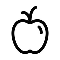 Simple apple fruit line icon for food and health themes. Editable stroke.