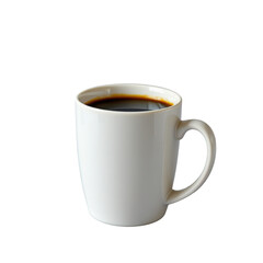 Freshly Brewed Coffee in a Simple White Mug Against a Minimalist Background for Cozy Morning Moments