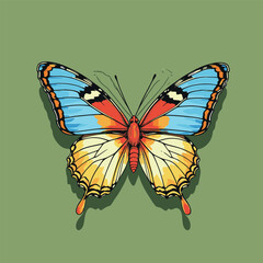 comic book style vector butterfly illustration