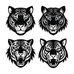 Tiger face vector . Tiger head vector