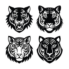 Tiger face vector . Tiger head vector