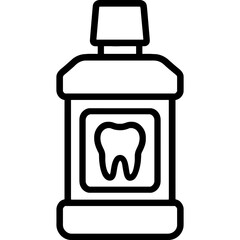 Minimalist mouthwash bottle icon design