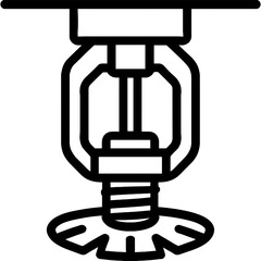 Fire sprinkler head vector outline icon