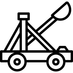 Minimal vector icon of Roman catapult