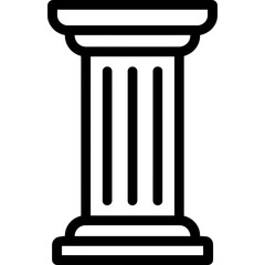 Doric Style Roman Column Outline Icon