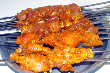 Grilled Garnished Chicken Kawab Tikka Tandoor Cooking