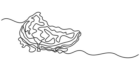 Fried egg vector one line continuous drawing illustration. Hand drawn linear silhouette icon. Minimal design element for print, banner, greeting card, brochure, menu, logo. Food, snack, meal.        