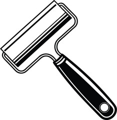 Paint roller silhouette, stencil tool icon, painting equipment vector, home decor graphic, minimal DIY design