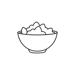 vector illustration of a bowl of ice cream