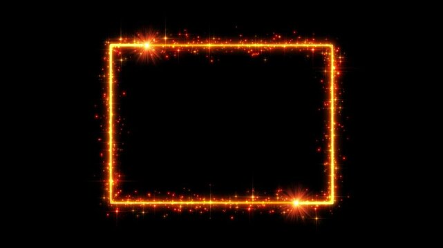 Orange glitter frame for card decoration (loop compatible)