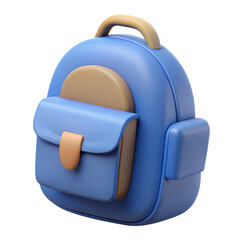 3d School bag on a transparent background