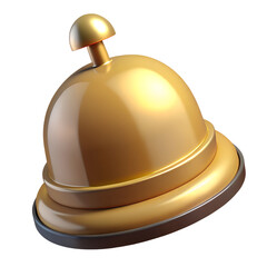 3d School bell on a transparent  background