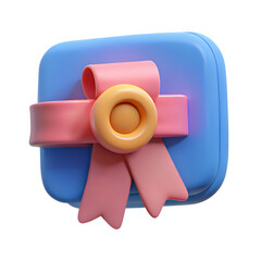 3d icon of School Certificate on a transparent background