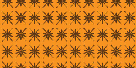 Geometric Floral Pattern with Bold Contrast and Symmetrical Repetition Design