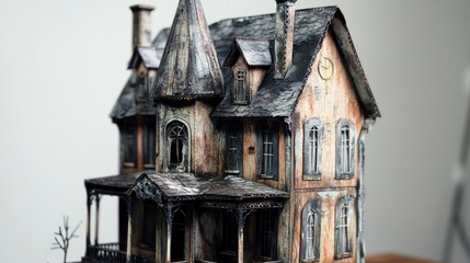 Eerie Victorian Mansion Model: A Masterpiece of Decaying Grandeur