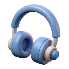 3d headphones isolated on a transparent background