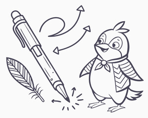 realistic mascot set of arrows hand drawn doodle 