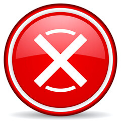 Obraz premium Red Circular Error Icon with Bold X Symbol for Alert Notifications