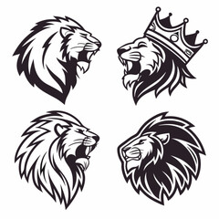 Obraz premium Tribal black vector illustration of a wild feline head mascot or tattoo design symbol