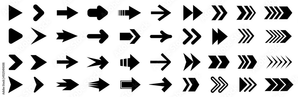 Poster arrow icon set, arrow cursor mega bundle, black arrows icons, unique arrow signs