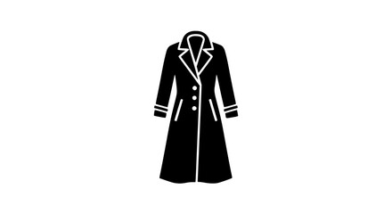 A black coat with a collar and buttons